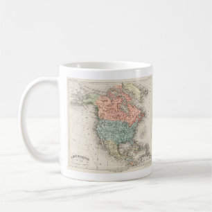 Vintage Cartographic Karta of North America (1878) Kaffemugg