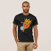 Vintage Cartoon Bordtennis Paddle Svart T-Shirt