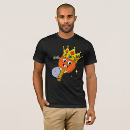 Vintage Cartoon Bordtennis Paddle Svart T-Shirt