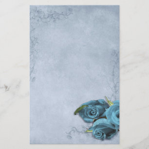 Vintage Cascade Blue Bröllop Brevpapper