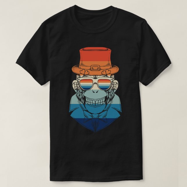 Vintage Casino Player Monkey T Shirt (Design framsida)