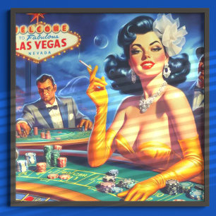 Vintage Casino Woman Poster
