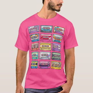 Vintage Cassette Tape Pencil 70's 80's 90's Music T Shirt