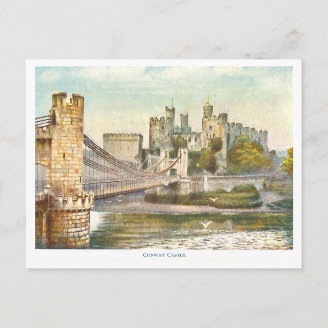 Vintage Castle Conwy  Vykort (Framsida)