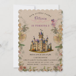 Vintage Castle Fairytale Birthday Theme med Fairy Inbjudningar