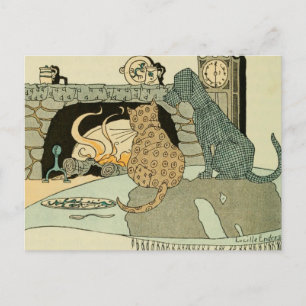 Vintage Cat 1922 Illustration Vykort
