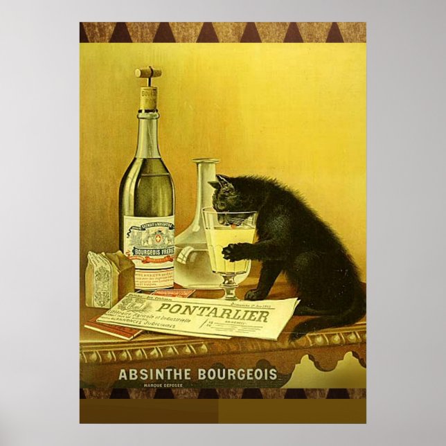 Vintage Cat - Absinthe Bourgeois Poster (Framsidan)