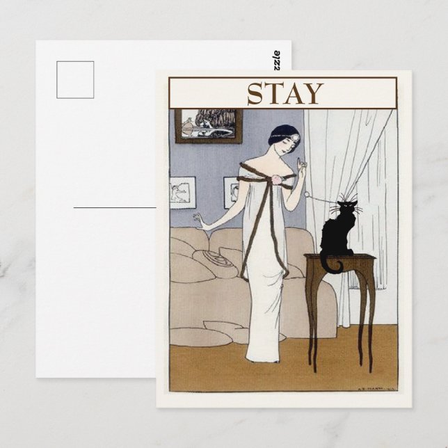 Vintage CAT, ändra text Postkort Vykort (Fram/baksida)