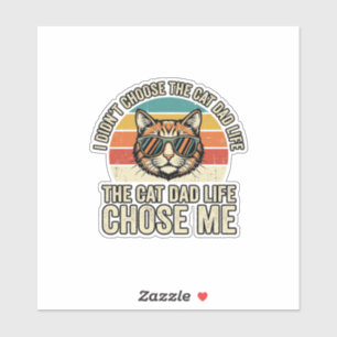 Vintage Cat Dad Life Chose Me T-Shirt Design_1 Klistermärken