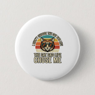 Vintage Cat Dad Life Chose Me T-Shirt Design_1 Knapp