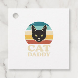 Vintage Cat Daddy Svart Katt Retro Solnedgång Tröj Gåvor Etiketter