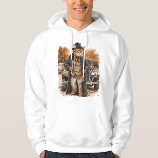 Vintage Cat Elegance Hoodie