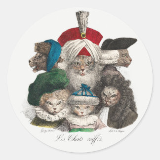 Vintage Cat History Ancestors Historical Funny Cat Runt Klistermärke