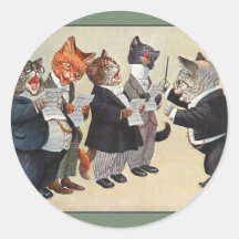 Vintage Cat jul Sticker-Arthur Thiele