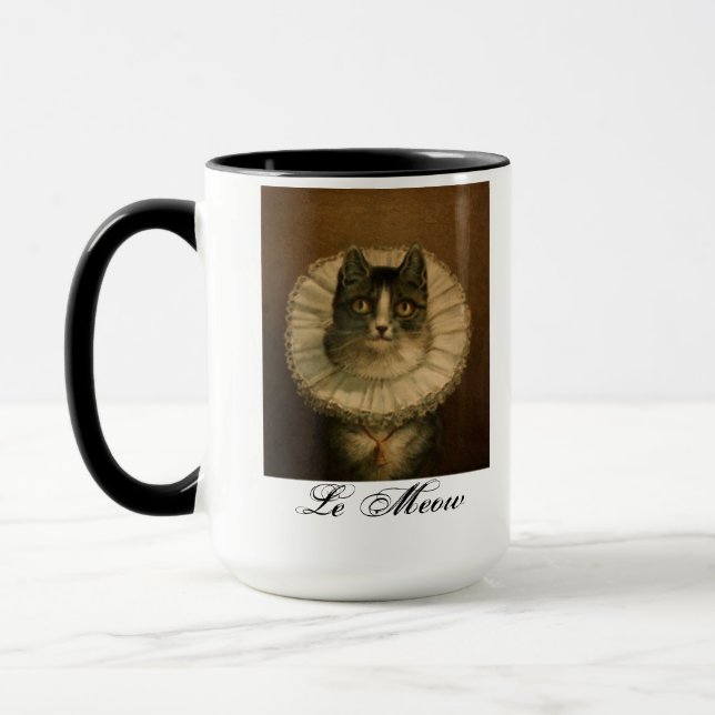 Vintage Cat ’Le Meow’ Mugg (Vänster)