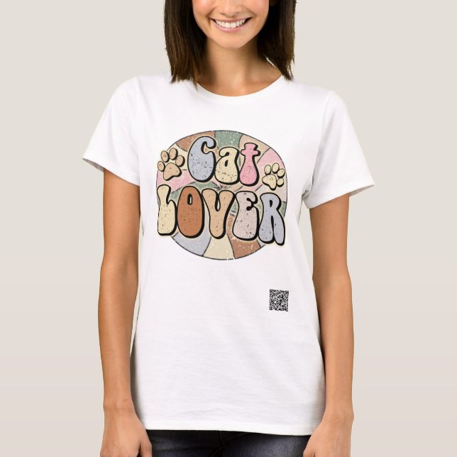 Vintage Cat Lover T Shirt (Framsida)