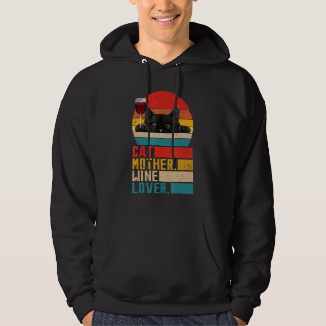 Vintage Cat Mor Vin Hoodie (Framsida)