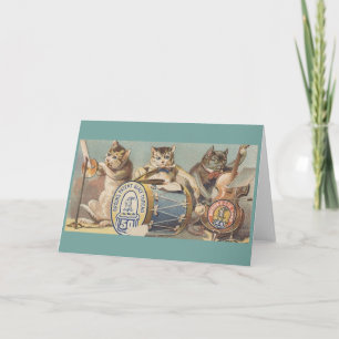 Vintage Cat Orchestra Trio Note Card Kort