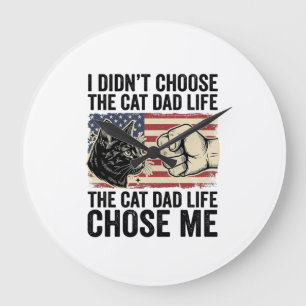 Vintage Cat Pappa Liv Patriotisk Vector T-Shirt De Stor Klocka