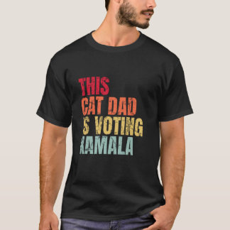 Vintage Cat Pappa Voting för Kamalas president Har T Shirt