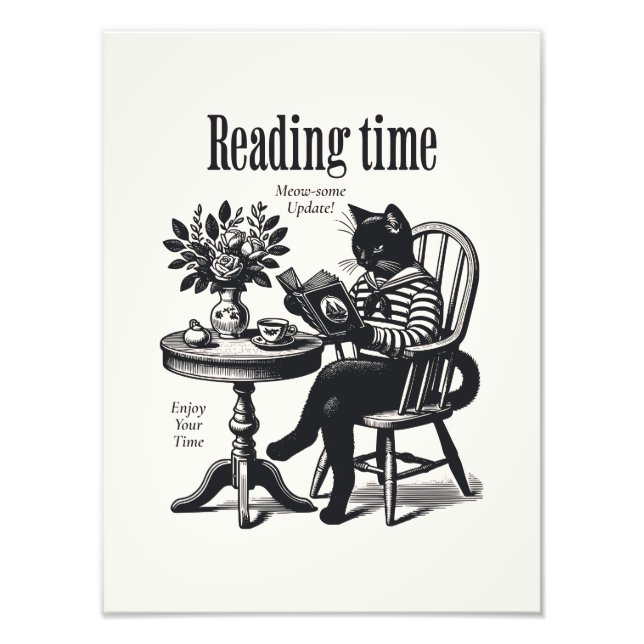 Vintage Cat Poster | Minimalist Print  (Framsidan)