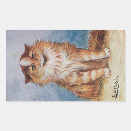 Vintage Cat Show Cat Illustration by Louis Wain Rektangulärt Klistermärke