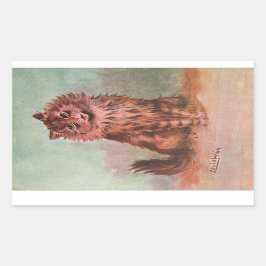 Vintage Cat Show Tabby Illustration by Louis Wain Rektangulärt Klistermärke