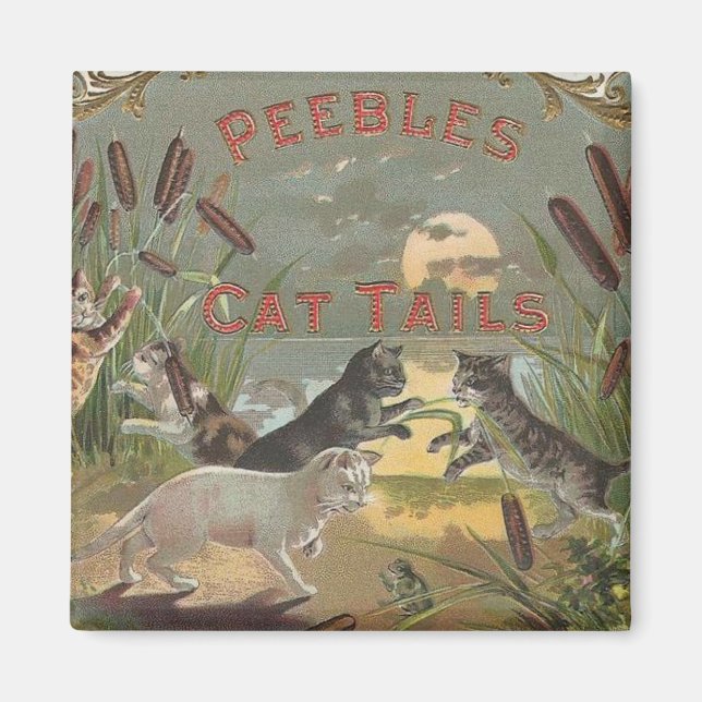 Vintage Cat Svan Magnet (Framsidan)