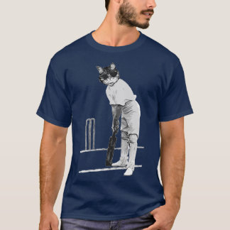 Vintage Cat-uppspelningscricket T Shirt