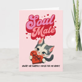 Vintage Cat Valentine’s Day Card Helgkort