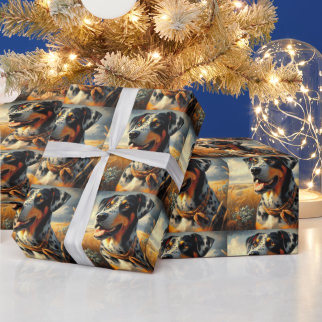 Vintage Catahoula Leopard Hund Painting Presentpapper (Helgdagar)