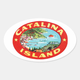 Vintage Catalina Island California Ovalt Klistermärke