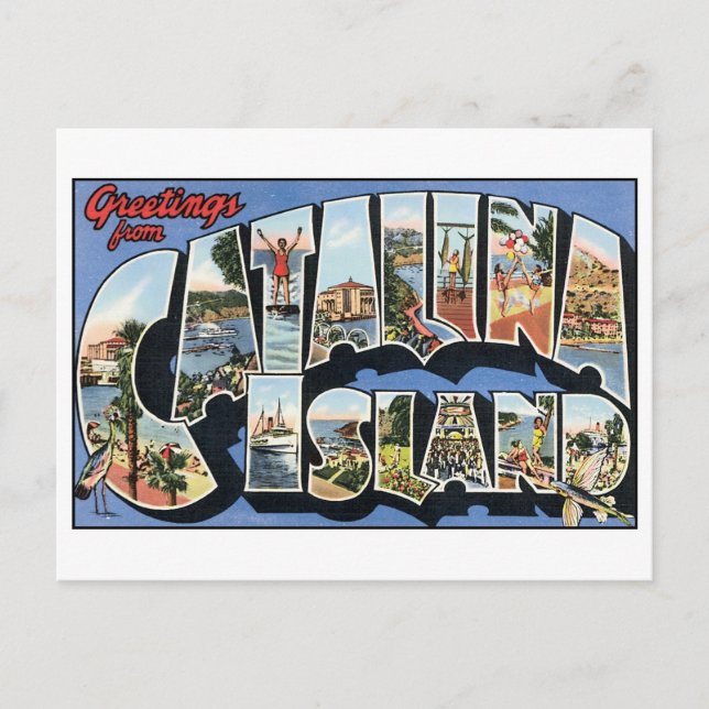 Vintage Catalina Island Postcard Vykort (Framsida)
