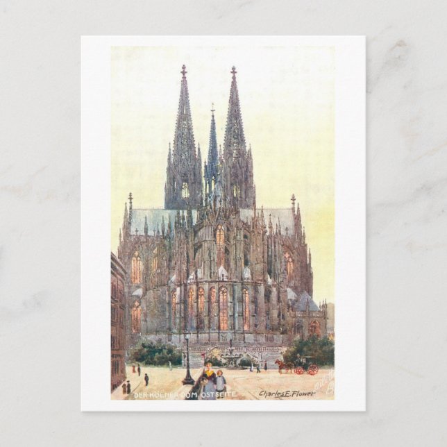 Vintage Cathedral in Cologne/Koln Vykort (Framsida)