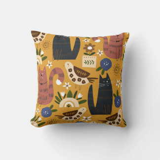 Vintage Cats and Birds, Hand plockade. Kudde