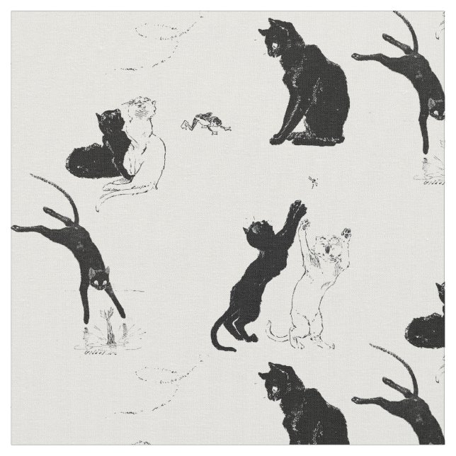 Vintage Cats av Théophile Steinlen Tyg (Närbild)