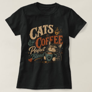 Vintage Cats & Coffee den perfekta blandningen T Shirt
