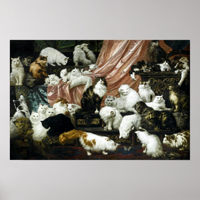 Vintage Cats från den viktorianska eran Poster (Framsidan)