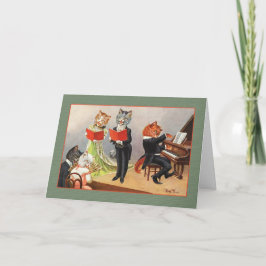 Vintage Cats Julhälsningar Card, Arthur Thiele Helgkort