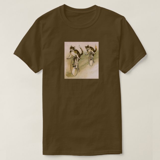 Vintage Cats på Bikes T-shirt (Design framsida)