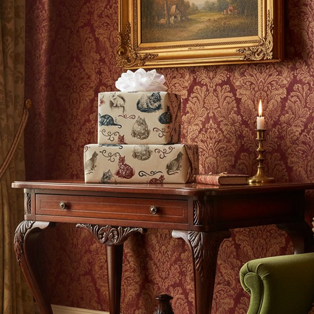 Vintage Cats Presentpapper (Skapare uppladdad)