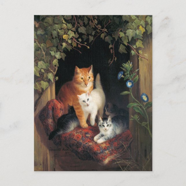 Vintage Cats vykort (Framsida)