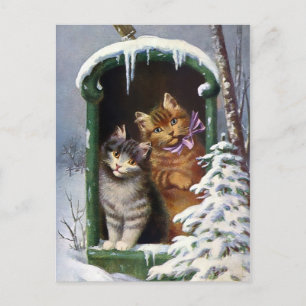 Vintage Cats Vykort