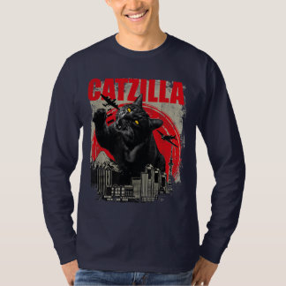 Vintage Catzilla Cat Japansk Art Funny Cat-gåvor T Shirt