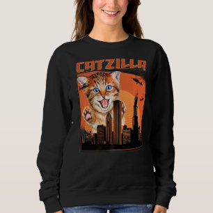 Vintage Catzilla Cute Kitten Alltid Hungrig katt 1 T Shirt