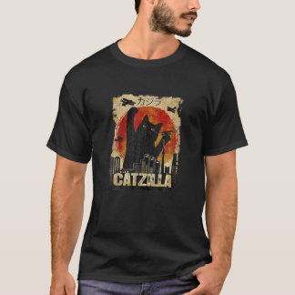 Vintage Catzilla Funny Kitten och Katt T Shirt