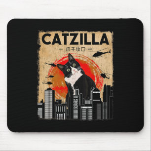 Vintage Catzilla Tee - Lusnyt Tuxedo Cat and Kitte Musmatta