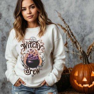 Vintage Cauldron Halloween Witch Costume Womens T Shirt