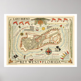 Vintage Cayo Hueso Travel Poster