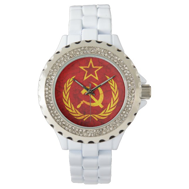 Vintage CCCP-flagga Armbandsur (Framsida)